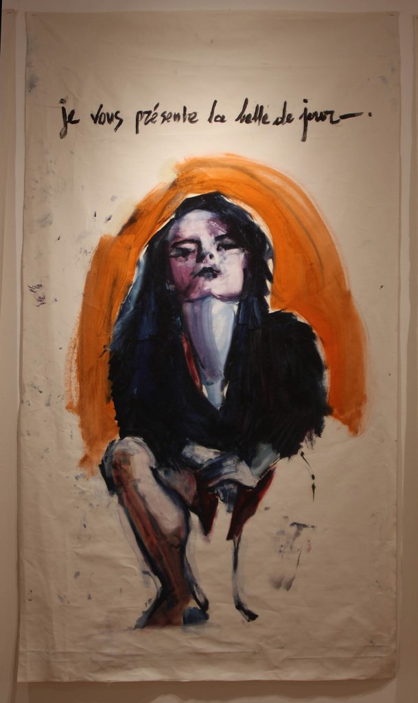 Βάσω Τζούτη, vasso tzouti JE VOUS PRESENTE LA BELLE DE JOUR oil on canvas 140 x 110 cm