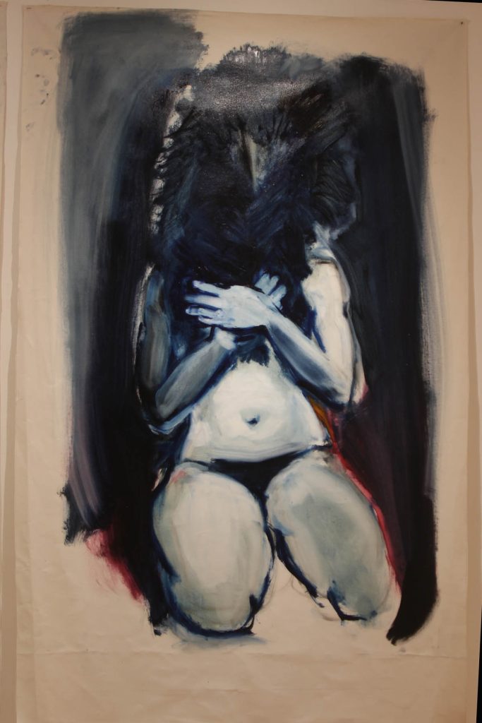 Βάσω Τζούτη, vasso tzouti LA BELLE DE JOUR oil on canvas 140 x 110 cm