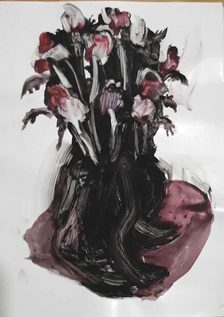 Βάσω Τζούτη, vasso tzouti MY ONLY FLOWERS watercolour on paper 35 x25cm