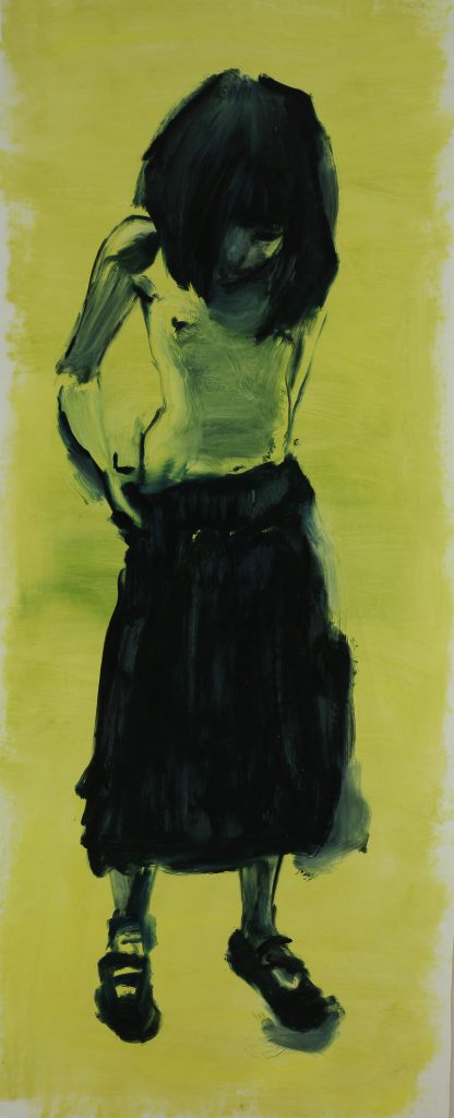 Βάσω Τζούτη, vasso tzouti, Lydia in typical Ioannina outfit II oil on canvas 200 x 83