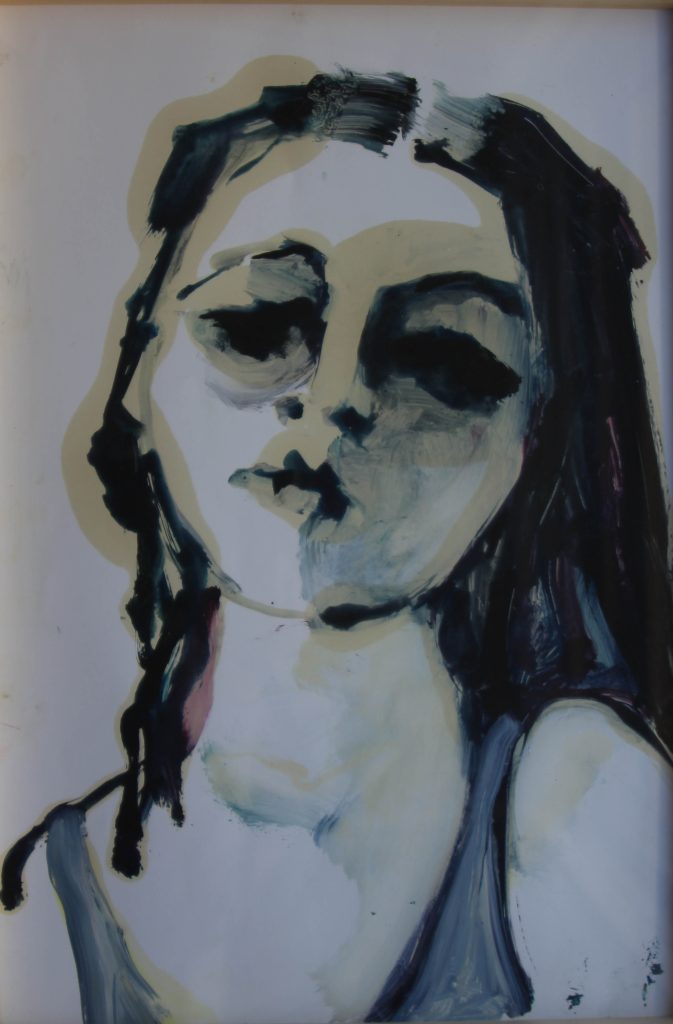 Βάσω Τζούτη, vasso tzouti, ME AND OREA ELENI oil on paper 50 x 35