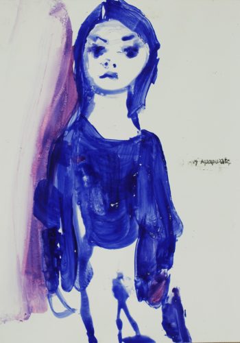 Βάσω Τζούτη, vasso tzouti, M.N. oil on paper 25 x 25 cm