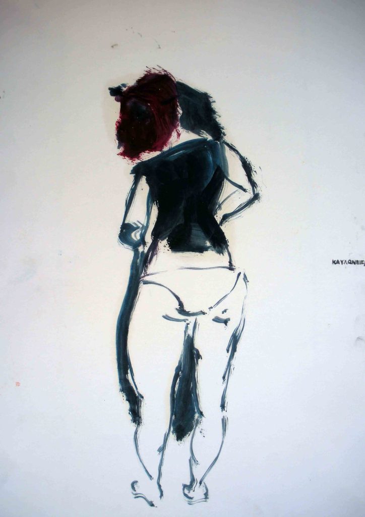 Βάσω Τζούτη, vasso tzouti, THIS IS MY STORY III oil on paper 35 x 25 cm