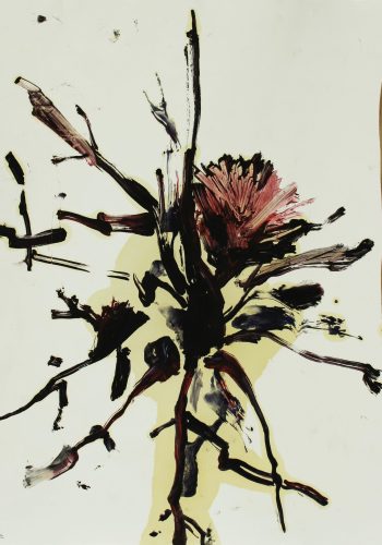 Βάσω Τζούτη, vasso tzouti, my only flower oil on canvas 41 x 29 cm