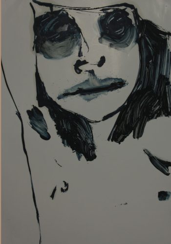 Βάσω Τζούτη, vasso tzouti, pale I oil on paper 41x29cm