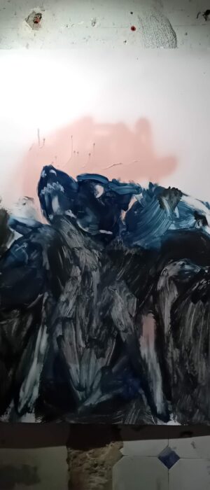 Vasso Tzouti: cerberus oil on paper 2024