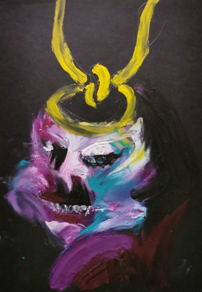 Vasso Tzouti: gaga stick oil on paper 2024