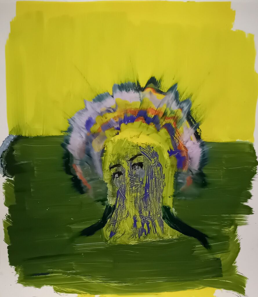 Vasso Tzouti: mary I oil on paper 2024